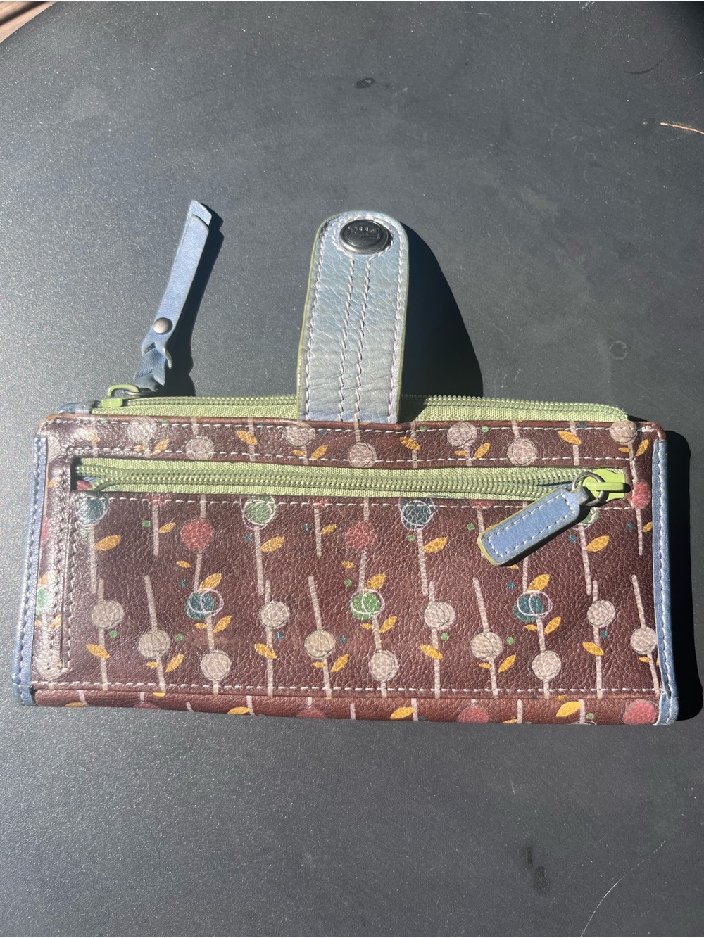 Fossil Brown Leather Wallet Rare - Picture 4 of 4